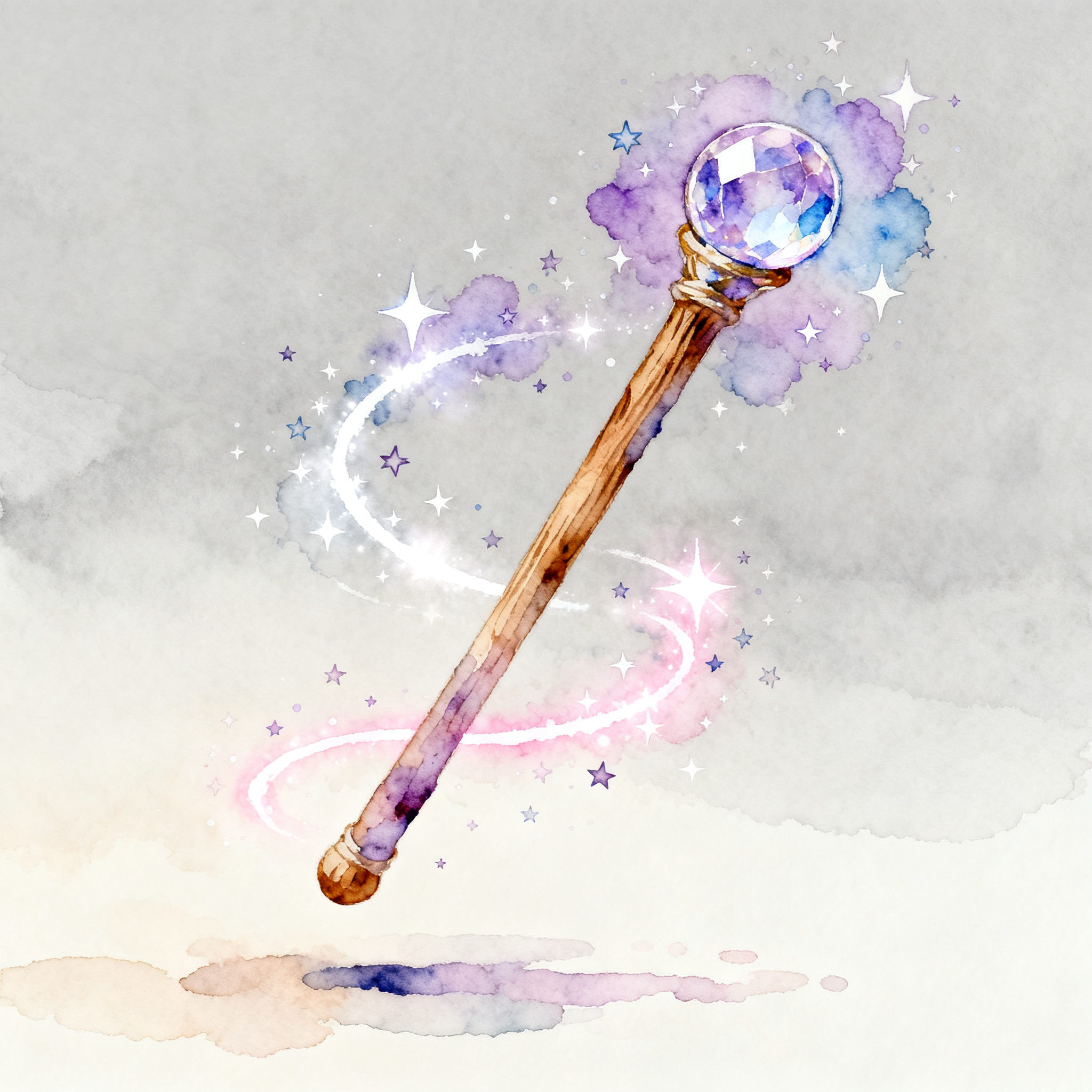 Magical Wand With Sparkling Star Dust And Light Trails Clipart