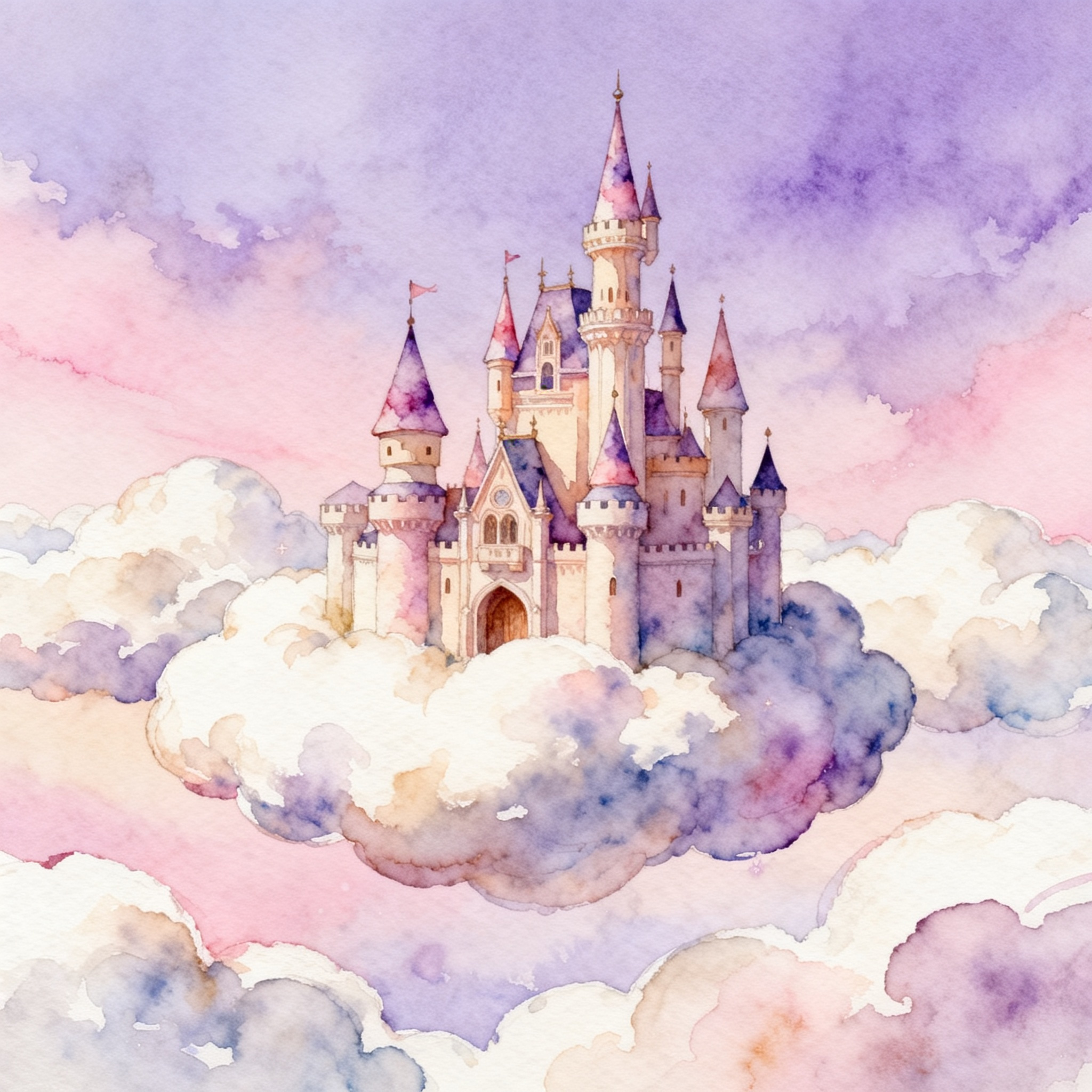 Enchanted Castle Floating Above Clouds In A Magical Sky Clipart