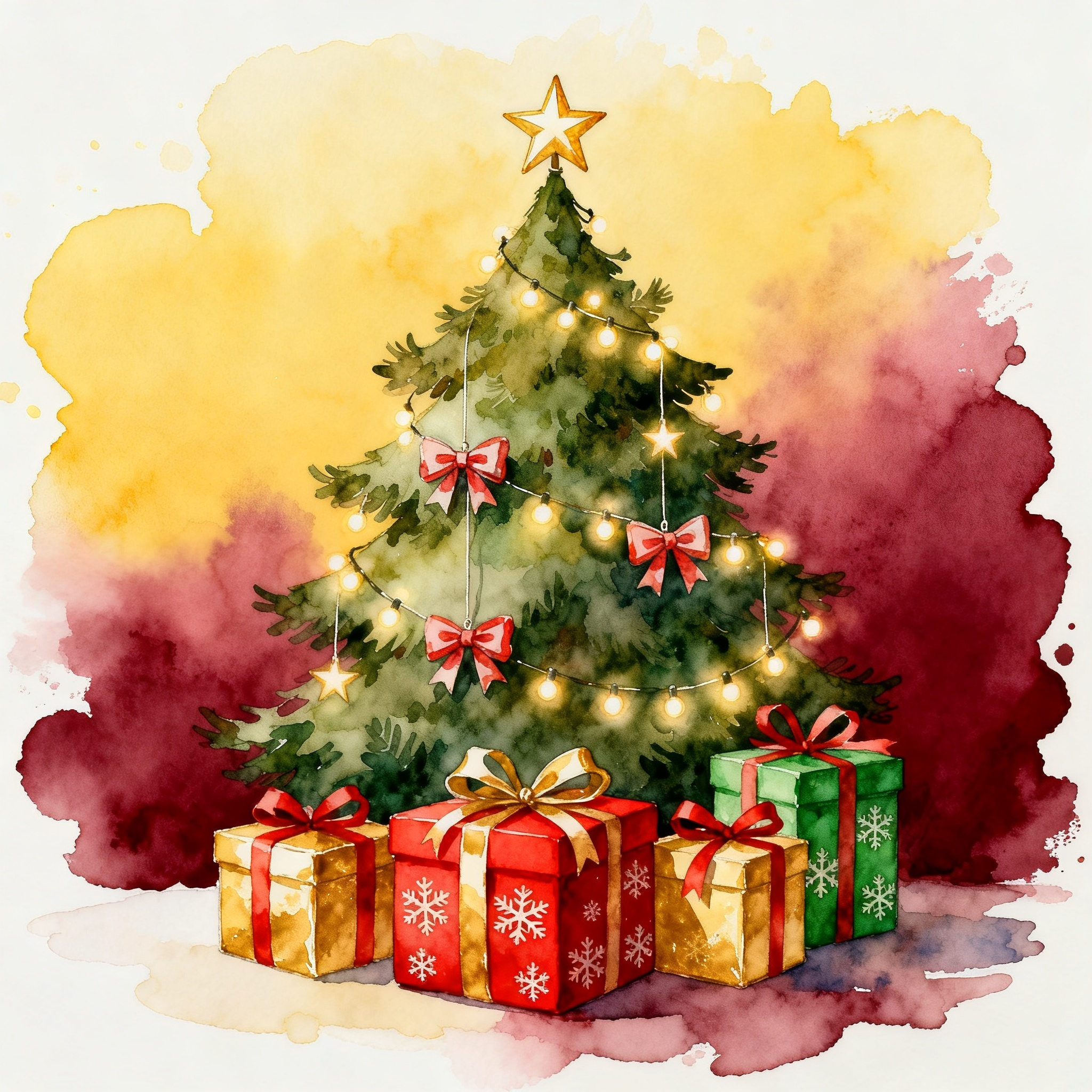 holiday-9-3.jpg Christmas Gift Boxes Wrapped With Ribbons Under Decorated Tree Clipart