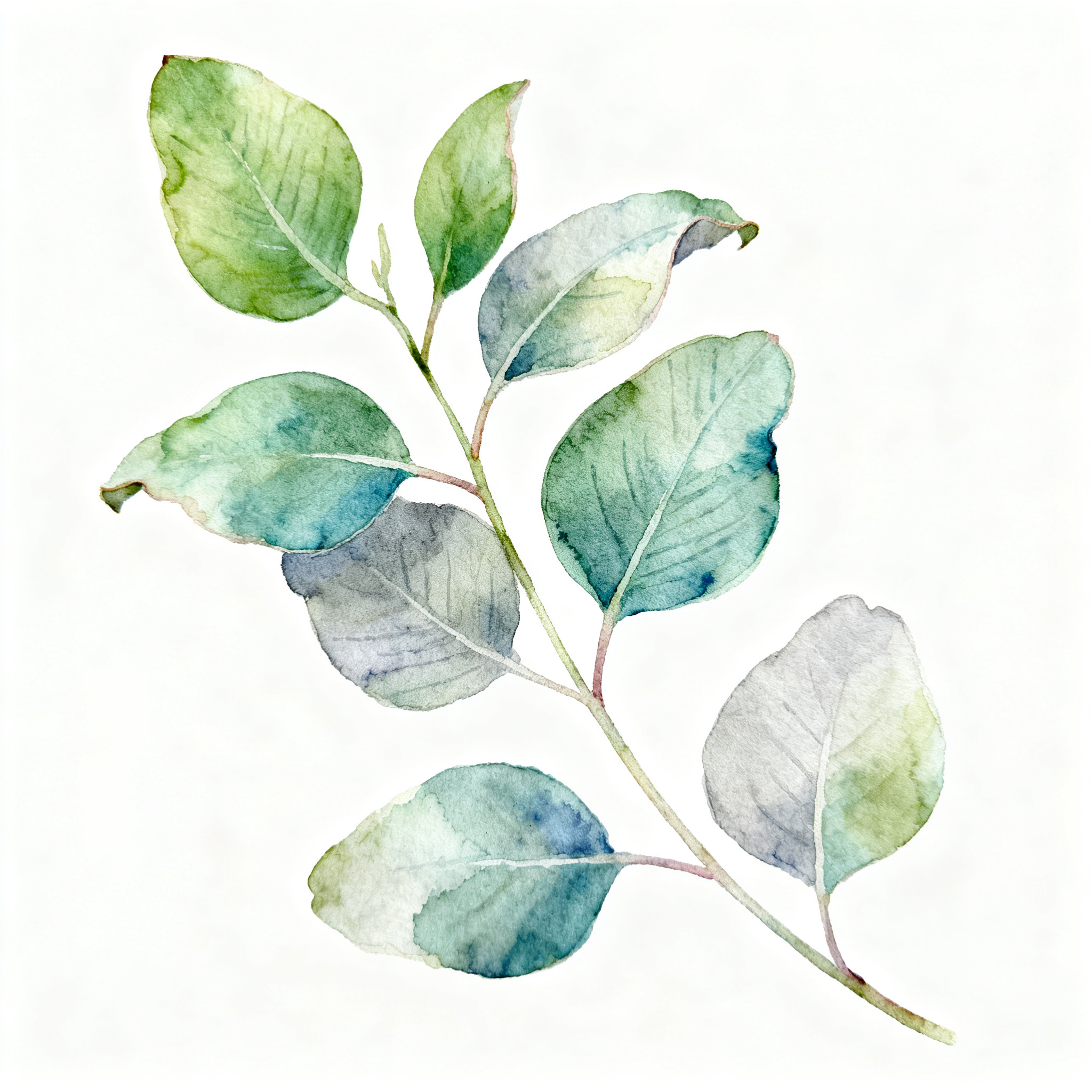 Botanical Eucalyptus Leaves With Minimal Natural Composition Clipart