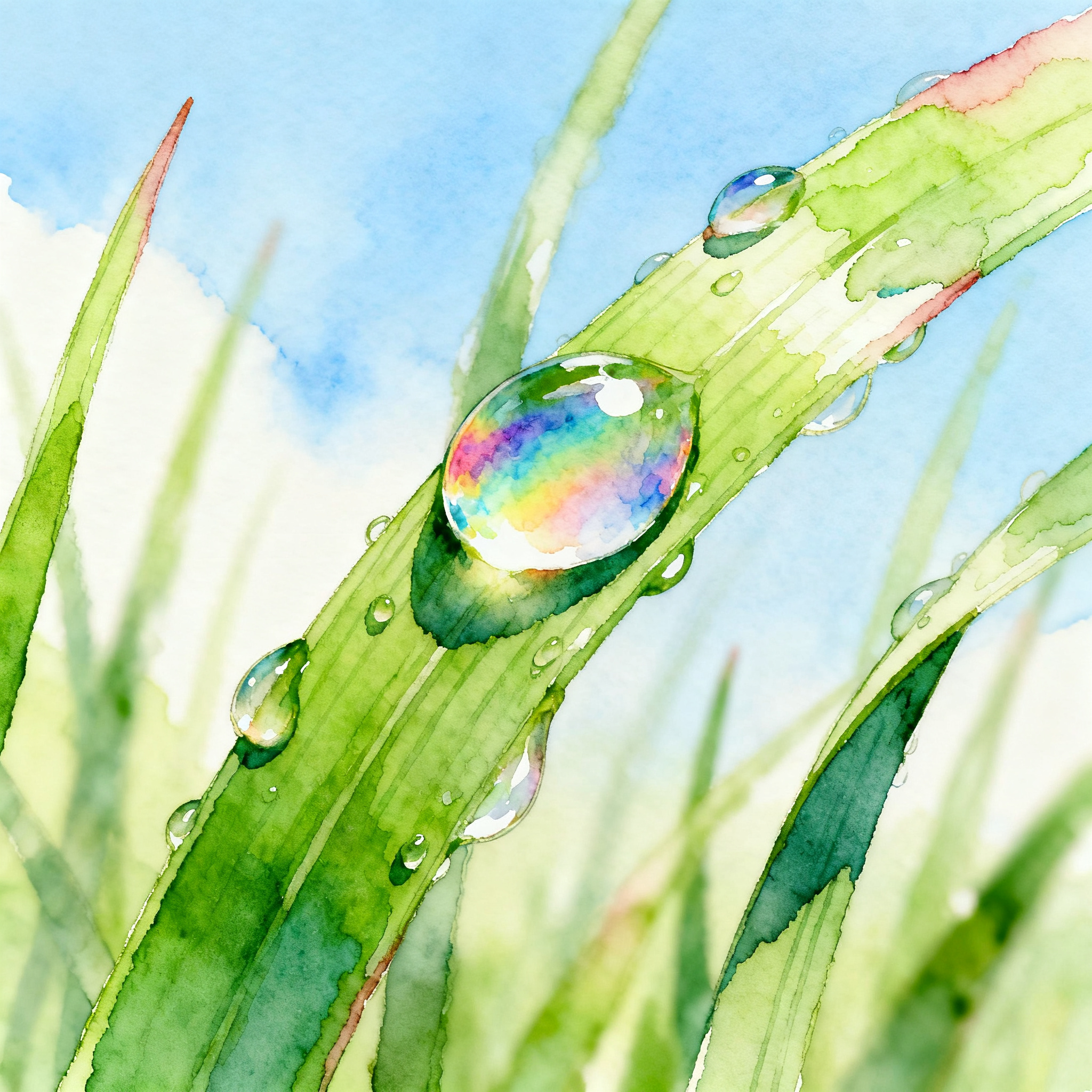 Morning Dew Drops On Fresh Green Grass Close Up Nature Clipart