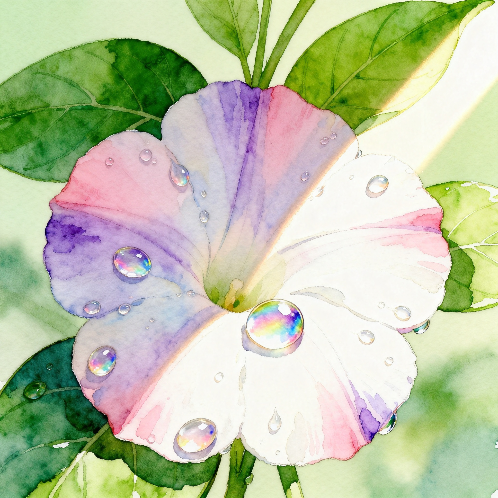 Spring Rain Droplets On Fresh Blooming Flower Petals Clipart